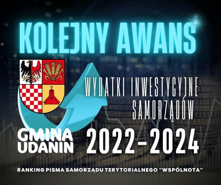 Gmina Udanin awansowała na 55. miejsce w rankingu inwestycyjnym samorządów „Wspólnoty”