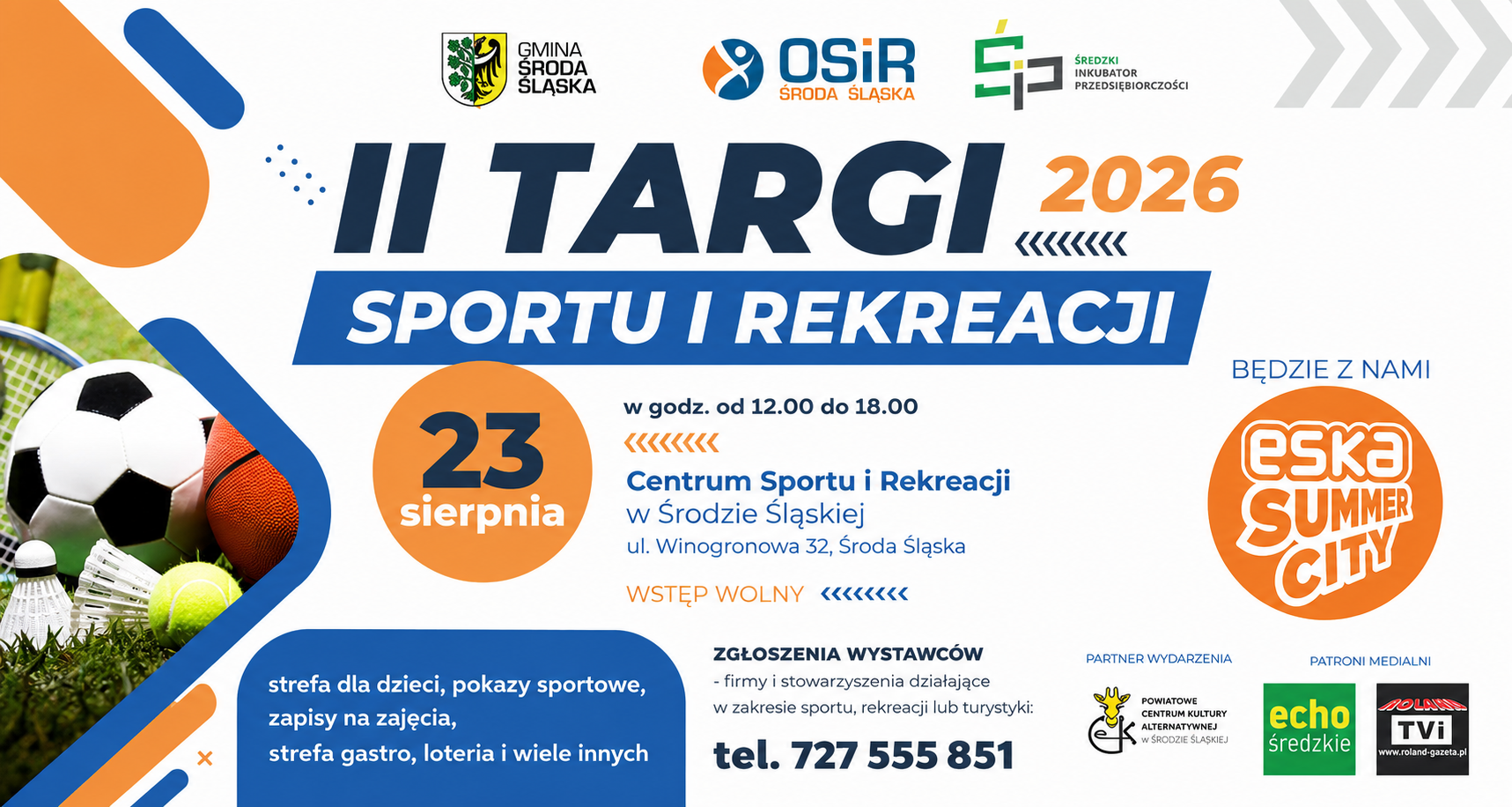 Sportowe święto w Środzie Śląskiej. Targi, atrakcje i Eska Summer City