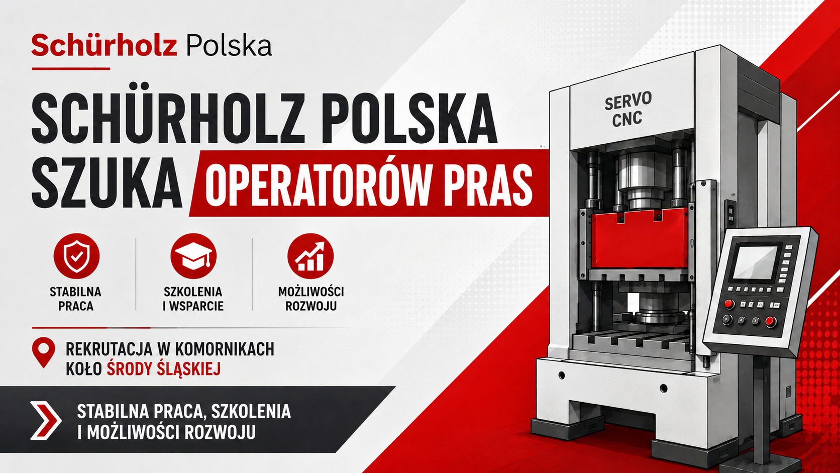 Schürholz Polska zatrudnia. Firma z Komornik poszukuje operatorów pras