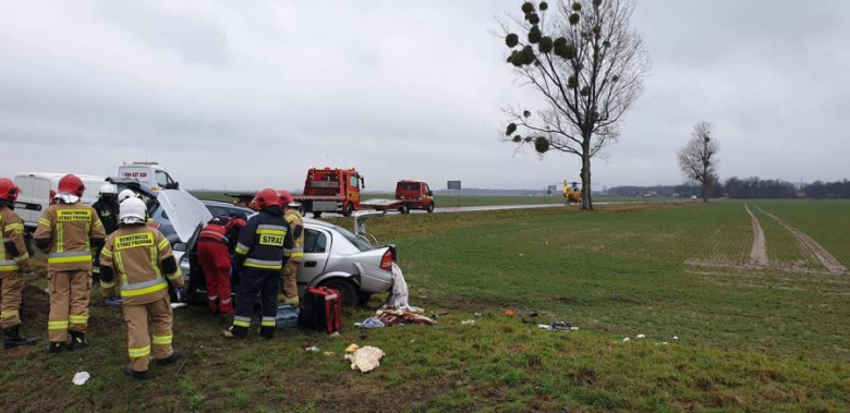 Wypadek na skrzyżowaniu w pobliżu Karczyc