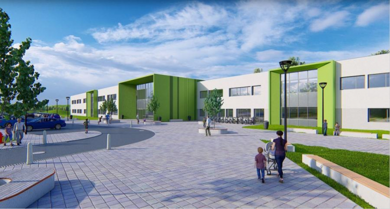 Wizualizacja budynku nowej szkoły w Środzie Śląskiej