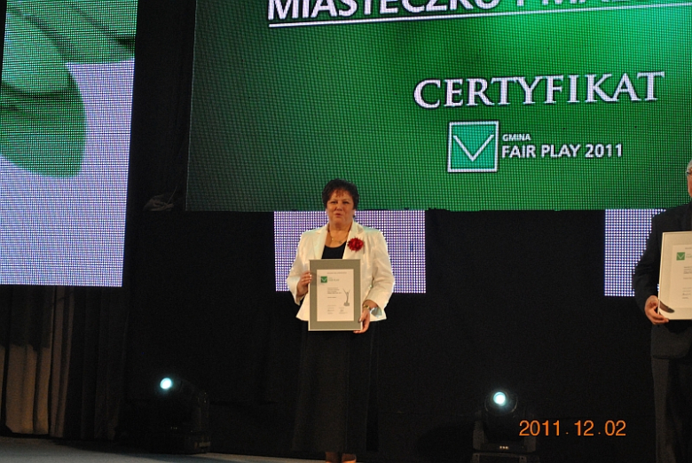Uroczysta Gala wręczenia Certyfikatów „Gmina Fair Play 2011” 