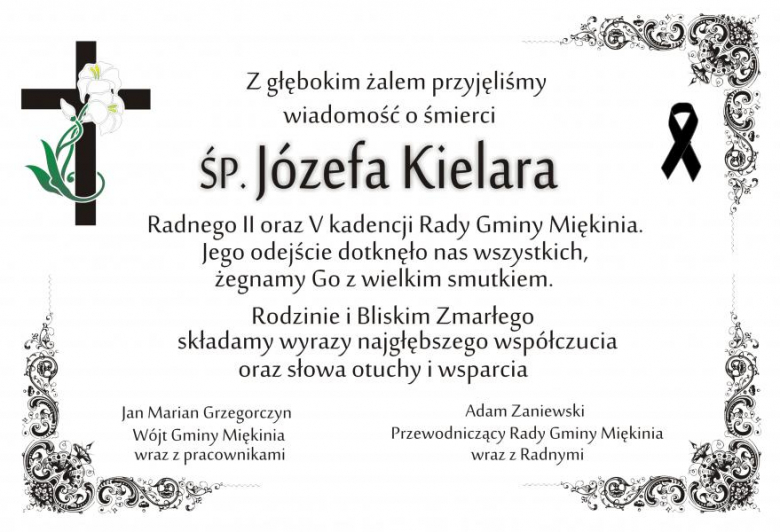 Zmarł radny gminy Miękinia Józef Kielar