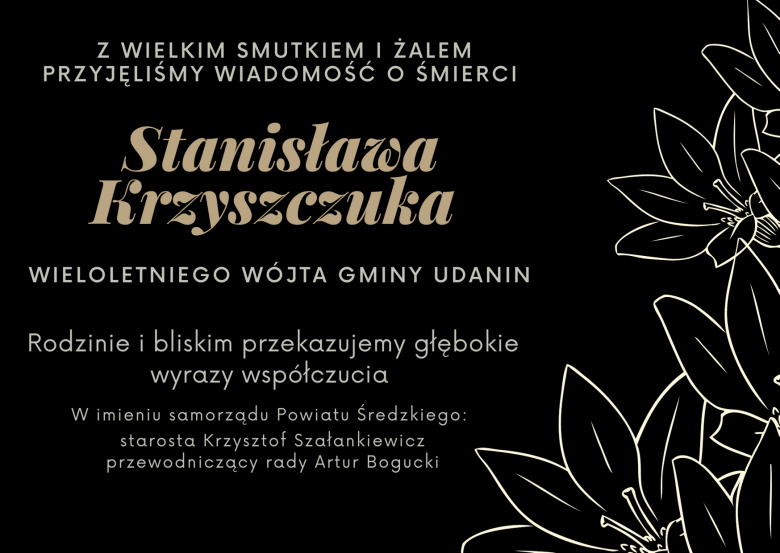 Kondolencje dla rodziny Ś.P. Stanisława Krzyszczuka