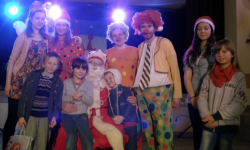 Clowni rozśmieszali dzieci w Miękini