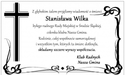 Kondolencje od radnych dla rodziny zmarłego Stanisława Wilka