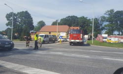 Kolizja na skrzyżowaniu drogi krajowej z ulicą Wiejską