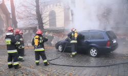 Pożar samochodu osobowego w Rusku