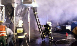 Pożar hali w Mirosławicach w gminie Sobótka