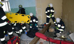 Katastrofa budowlana z dużą liczbą poszkodowanych. VIII Ogólnopolskie Manewry Grup Ratowniczych.