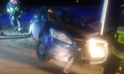 Pijany wjechał w znak drogowy