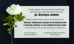 Wójt i przewodniczący gminy Miękinia składają kondolencje