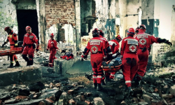 Manewry ratownicze na terenie dawnej Malczyckiej Papierni