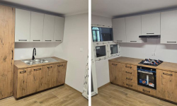 Trwa montaż mebli kuchennych i agd w świetlicy w Łowęcicach