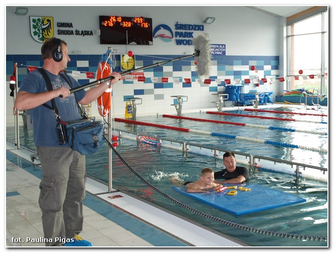 TVN w Średzkim Parku Wodnym podczas zajęć Maćka