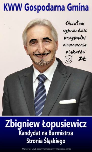 Kandydat na burmisrza Stronia Śląskiego (powiat kłodzki) z poczuciem humoru
