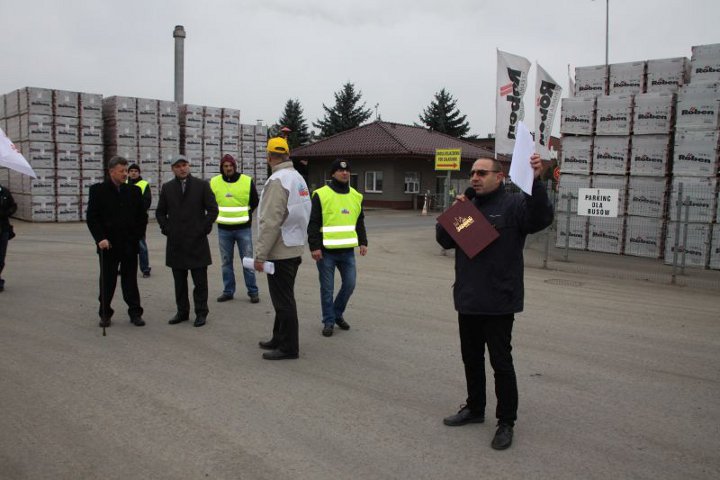 Protesty związkowców pod Röbenem