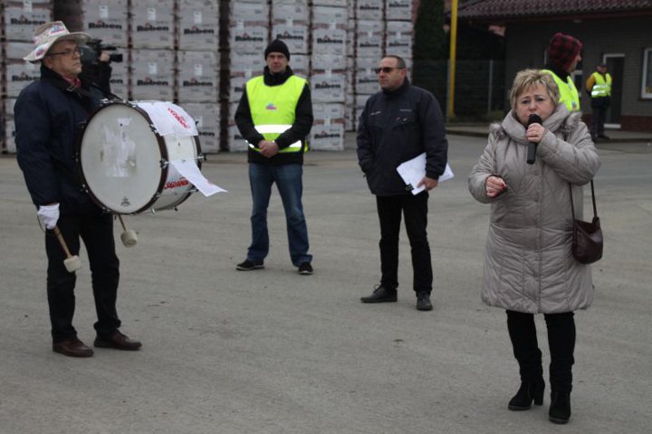 Protesty związkowców pod Röbenem