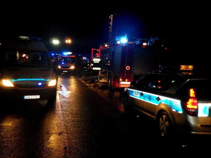 Wypadek w Komornikach