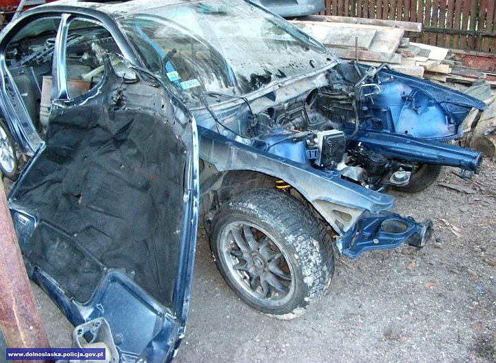 W dziupli rozmontowywano auta na części