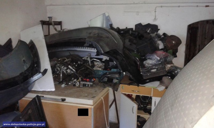 W dziupli rozmontowywano auta na części