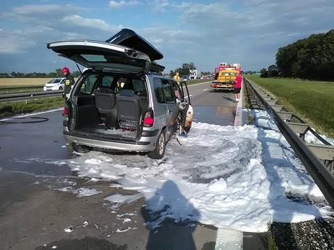 Pożar na autostradzie