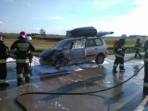 Pożar na autostradzie