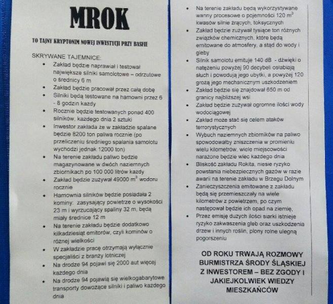 Ulotka dot. inwestycji