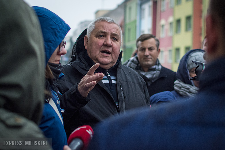 Protest w centrum miasta