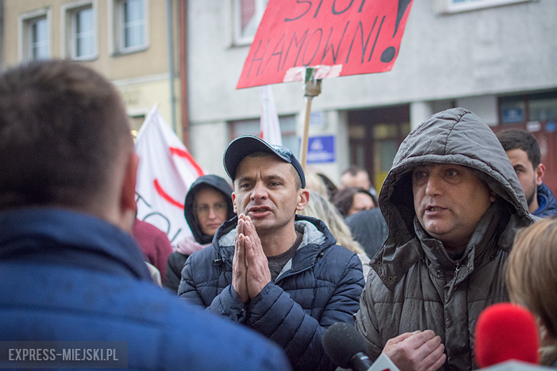 Protest w centrum miasta