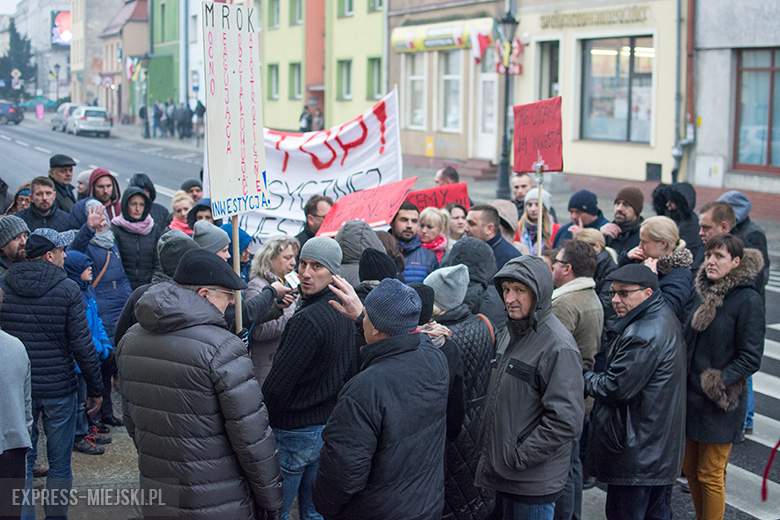 Protest w centrum miasta