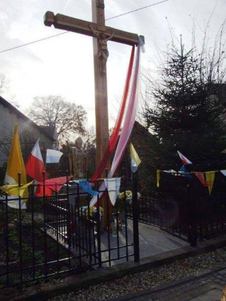 Ceremonia poświęcenia krzyża w Udaninie