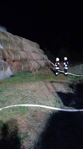 Pożar sterty słomy w Michałowie