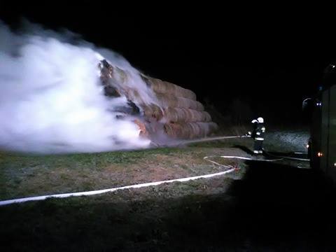 Pożar sterty słomy w Michałowie