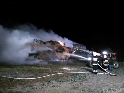 Pożar sterty słomy w Michałowie