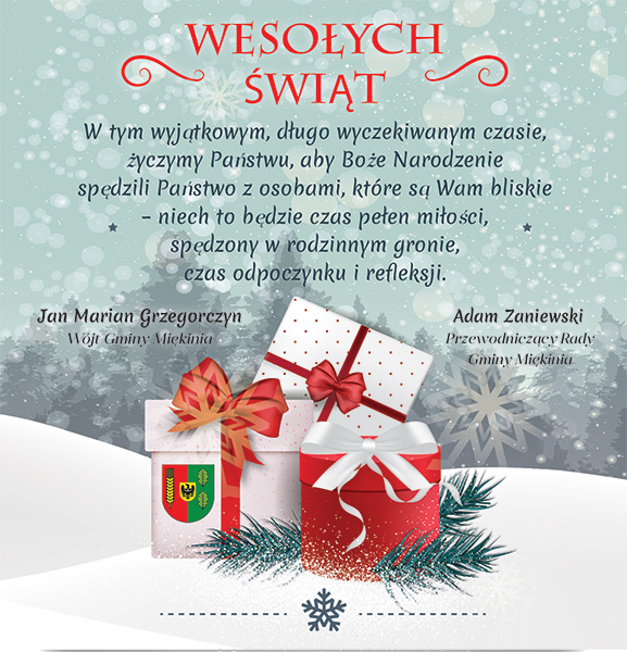 Wesołych Świąt życzą władze gminy Miękinia