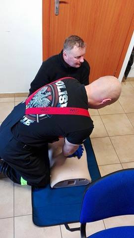 Spotkanie strażaków z pracownikami firmy w Krakowie