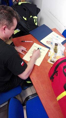 Spotkanie strażaków z pracownikami firmy w Krakowie