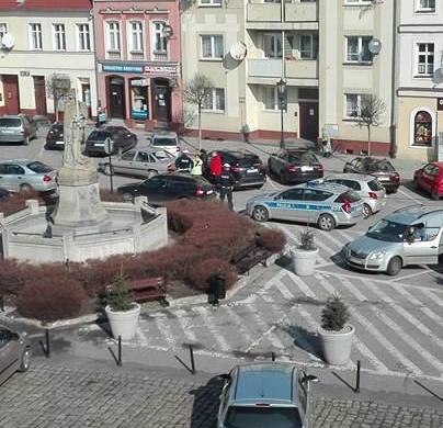 Stłuczka na rynku w mieście