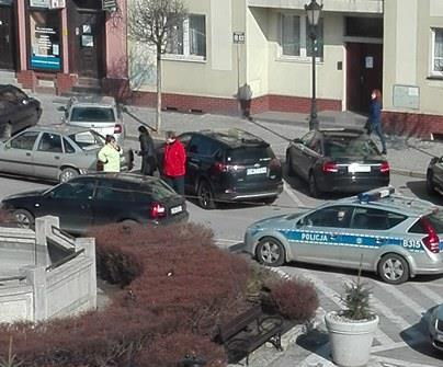 Stłuczka na rynku w mieście