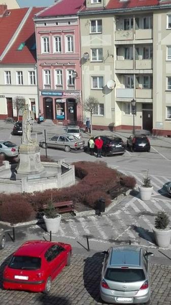 Stłuczka na rynku w mieście