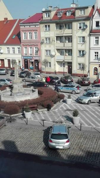 Stłuczka na rynku w mieście