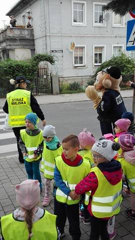 Przedszkolaki uczyły się przechodzić przez jezdnię