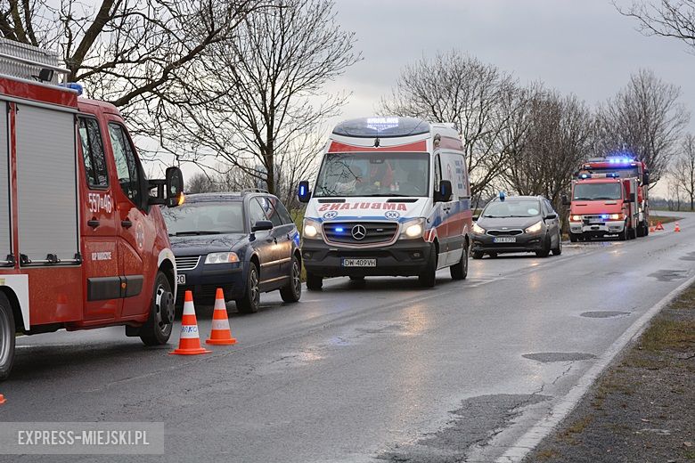 Auto wjechało do rowu na drodze wojewódzkiej