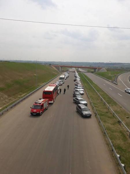 Ćwiczenia strażaków na S3