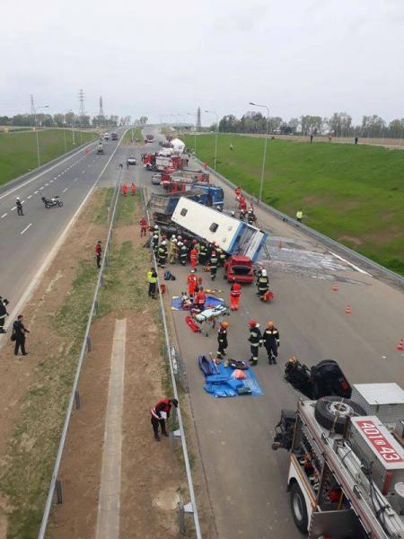 Ćwiczenia strażaków na S3