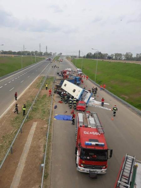 Ćwiczenia strażaków na S3