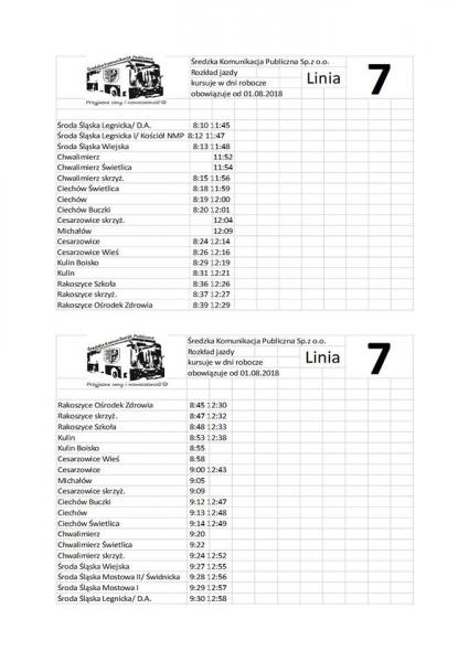 Nowe rozkłady jazdy