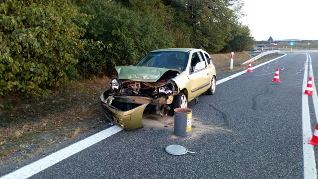 Wypadek na węźle w Jarostowie