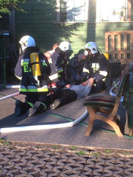 Plan zdjęciowy serialu, w którym zagrali strażacy z Brodna